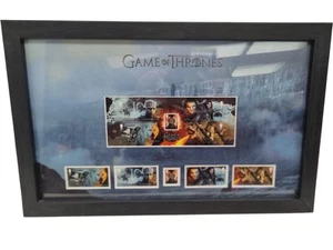 Game of Thrones Framed Stamp Collection The Night King Direwolves - Picture 1 of 4