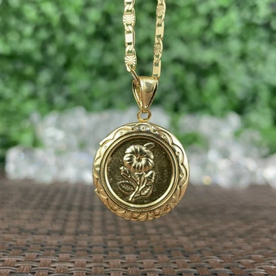 14K镀金花朵项链Valentino链极简主义定制珠宝首饰 — 第 1/4 张图片