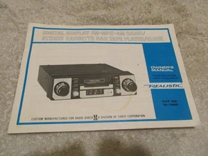 Realistic 12-1889 Autoradio Cassette Tape Deck AM FM MPX Radio Bedienungsanleitung - Bild 1 von 3