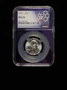 1951 Washington Silver Quarter NGC Purple Core MS65 - Picture 1 of 1