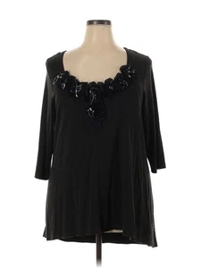 Karen Kane Women Black 3/4 Sleeve Blouse 2X Plus - Picture 1 of 2