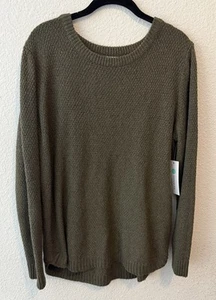 Pink Clover Damen Rundhals Strick Langarm Pullover-Oliv Neu mit Etikett Größe XL - Bild 1 von 5