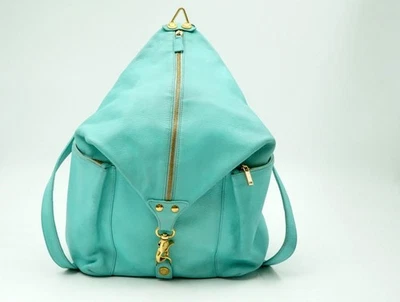 Gianni Versace Vintage Medusar Backpack Gold Hardware Leather Mint Green 4025h - Image 1 of 4