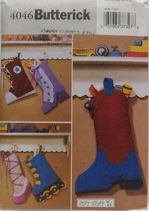 Butterick 4046 Christmas hanging boot, skate stockings pattern Soft Stuff, uncut - Picture 1 of 4