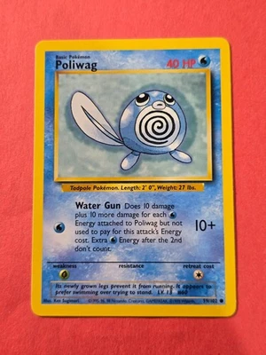 1999 Pokemon Base Unlimited #59 Poliwag, C, NF/H, cds5 - Image 1 of 3