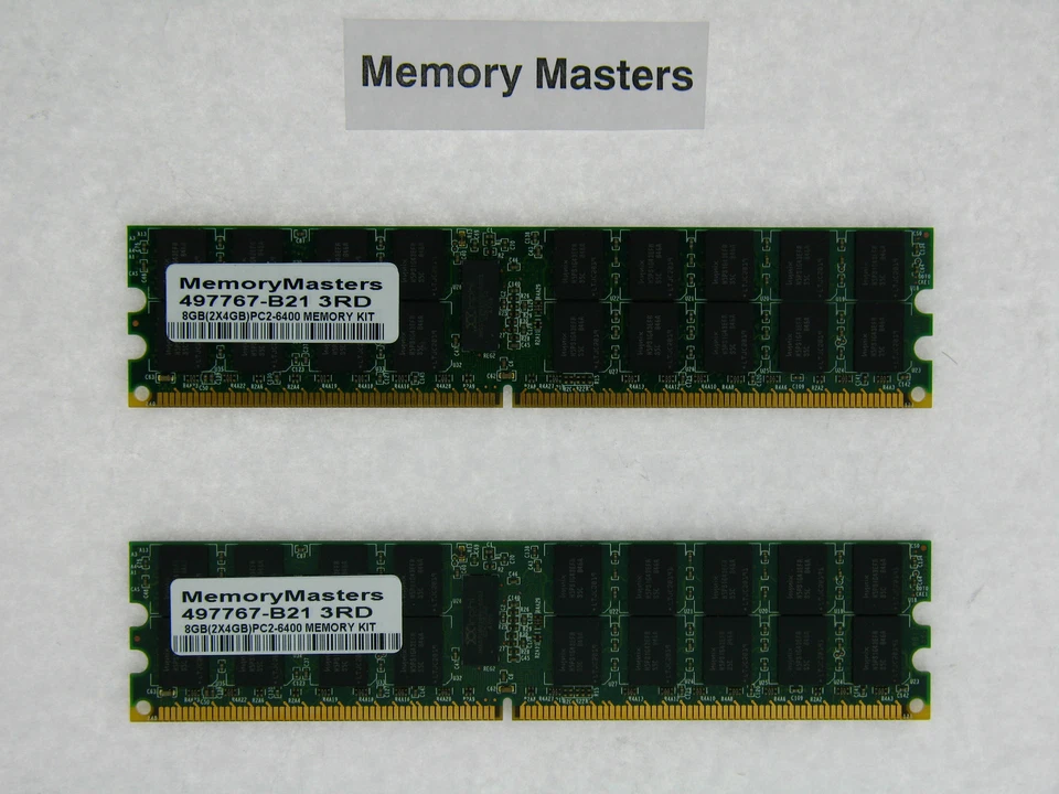 497767-B21 8GB  2x4GB PC2-6400 ECC Reg Memory for HP ProLiant - Image 1 of 1