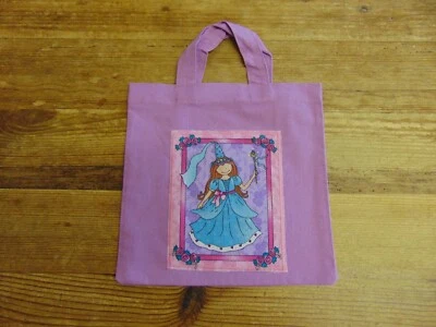 Handmade small bag gift purple with turquoise princess - Image 1 of 2
