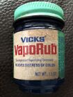 Rare Vintage Vicks Vaporub 1.5 Oz 90% Full Prop Collectible Blue Glass Jar