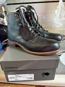 Wolverine 1000 Mile Black Classic Leather Sole Boots Men’s 8.5 D Fits 9-9.5 EUC - Picture 1 of 8
