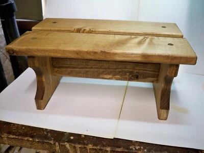 6" Handcrafted Wooden Step Stool, 6" high, Pine Early American Stain - Image 1 of 4