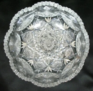 ABP American Brilliant Hawkes Pattern #999 CUT GLASS CRYSTAL BOWL 9" - Picture 1 of 12