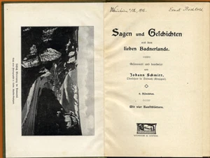 Baden Schwarzwald Volkskunde Bühl St. Blasien Titisee Sagen Legenden Buch 1930 - Bild 1 von 4