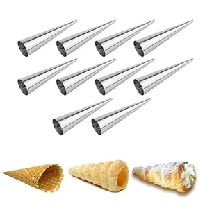 Edelstahl Schillerlockenform 10 St Backform Hörnchen Cremmrollen Schaumrollen - Bild 1 von 6