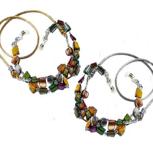 Reading eye glasses spectacle cord lanyard - autumn tones Mother of Pearl - Picture 1 of 5