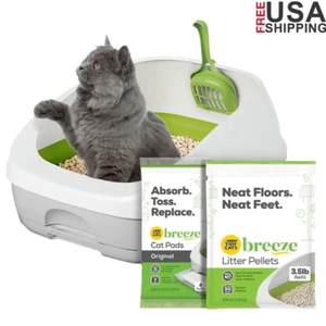 Litter Box System BREEZE System Starter Kit Litter Box, Litter Pellets & Pads - Picture 1 of 10