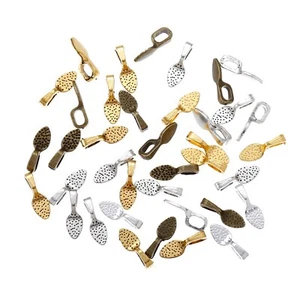 100 Alloy Glue on Bails Pendant Cabochon 15X5mm Small Pendant Bails Holders - Picture 1 of 8