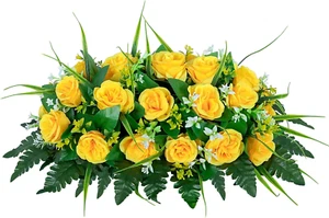 Cemetery Tombstone Flower Saddle - Outdoor Grave Decorations - Non-Bleed Colors, - Picture 1 of 6