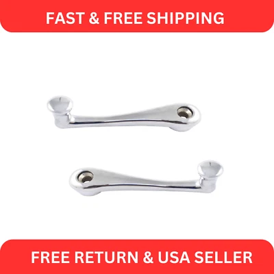 前内镀铬手动窗曲柄一对 LH & 右握 适用于 Peterbilt 全新 — 第 1/4 张图片