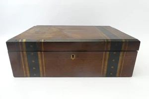 Antique Old Wood Wooden Lap Desk Writing Box Decorative Container - Picture 1 of 13
