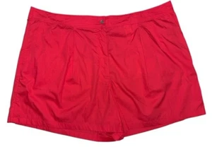 Michael Kors 22W Shorts Luxury Geranium Pink Fancy Pleats Lightweight Cotton $98 - Picture 1 of 6