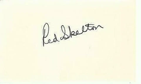 RED SKELTON  AUTOGRAPHED 3 X 5  CARD Cover