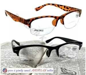 VIDRIOS DE LECTURA BIFOCALES BISAGRA DE RESORTE SEMI SIN BORDE +125 a +375 ¡Nuevo estilo!! - Imagen 1 de 20