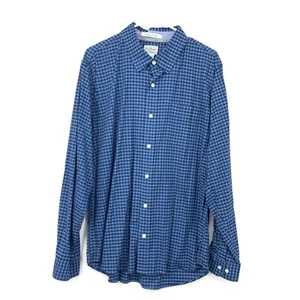 LL Bean Herren Large Hemd Button Down Oberteil leicht tailliert blau kariert Stretch - Bild 1 von 9