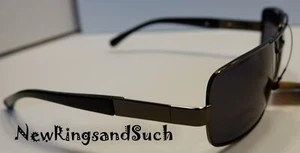 New Sunglasses Black Framed Metal Rectangle Polarized lens 125 - Picture 1 of 3