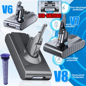 9000mAh Akku Für Dyson V8 V7 V6 Animal Absolute Staubsauger LED-Anzeige / Filter - Bild 1 von 30