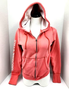 Abercrombie & Fitch Jacket Hoodie Women  S Long Sleeve Full Zip Pocket Peach - Picture 1 of 7