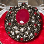 Neuf avec étiquettes costume bijoux turc victorien game of thrones bague rouge foncé