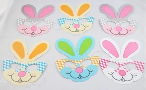 Easter Bunny Peter Rabbit Party Face Masks 6pk assorted colours - Picture 1 of 1