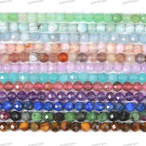 3.7mm to 4.7mm Faceted Gemstone Round Loose Bead DIY Jewelry Making Strand 15.5" - Picture 1 of 466