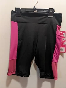 YMI Women's Large Pink And Black Stretch Active Wear Shorts With Side Pocket NWT - Picture 1 of 8