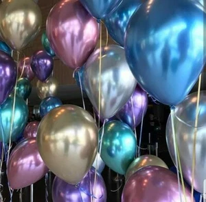 Chrome Assorted Qualatex Latex Balloons Party Supplies 28cm Pack of 10 - Picture 1 of 1