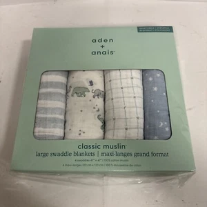 Aden Anais Classic Cotton Muslin Baby Swaddles Rising Star 4 Pack NEW 47x47 - Picture 1 of 3