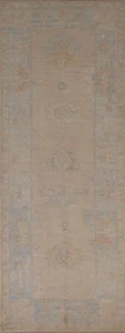 Oushak Tradicional Silenciado 9 ft. Alfombra turca anudada a mano Beige Runner 3x9 - Imagen 1 de 12