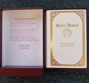 Holy Bible Dove Of Peace King James Version Gold Guilded Pages 1991 in Box - Picture 1 of 7