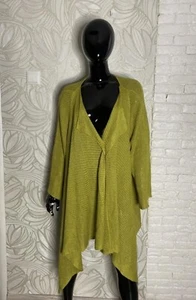 Zuza Bart Olive Knit Linen Cardigan One Size - Picture 1 of 5