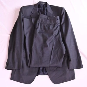 Corneliani 46L 36x34 Blue Super 100s Italy Made Wool Mens Jacket Pants Suit - Picture 1 of 12