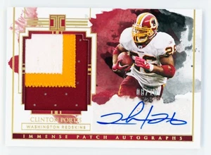 2020 Clinton Portis Panini Impeccable Gold Autographed Jersey Patch Card 8/10 - Picture 1 of 3