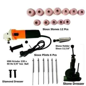 New Valve Seat Grinder And Stones Kit For Servicing Valve Seats - Sioux Style - Foto 1 di 5