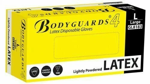 Bodyguard Lightly Powdered Latex Disposable Gloves (Set of 100) (GL8183)