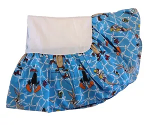 Falda de cama tamaño completo con volantes antipolvo años 90 Looney Tunes Space Jam Taz Piolín Lucas insectos - Imagen 1 de 6
