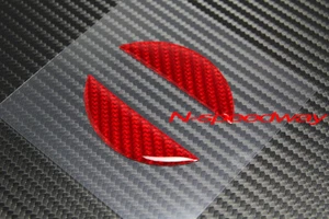 Red Carbon Fiber Rear Trunk Emblem Logo Insert Filler Sticker For Nissan GT-R - Picture 1 of 3