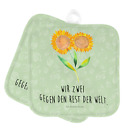 2er Set Topflappen  Blume Sonnenblume - Geschenk Ofenhandschuh Frhlings Deko