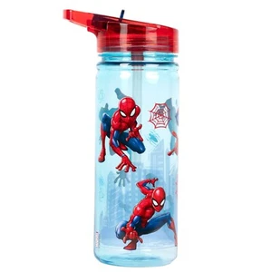 Marvel Spiderman Plastic Bottle with Straw BPA Free 580 ml School Water For Kids - Picture 1 of 5
