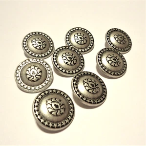 12 Metall Knöpfe *Sterne* 2,2cm/22mm altsilbern Ösenknopf Mantel-Jacken-Uniform - Bild 1 von 5