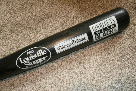 Vtg CHICAGO WHITE SOX BAT Tribune Good Guys Wear Black Louisville Slugger Cover