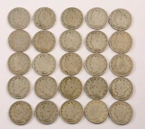  (25) Liberty "V" Nickels - datiert 1901 bis 1912 - Bild 1 von 2